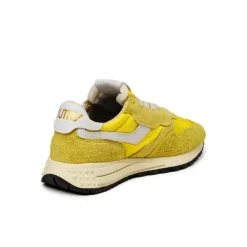 Leder Sneaker*Autry Reelwind Low W *Nylon / Hairy Suede / Cracked Leather* White / Buttercup