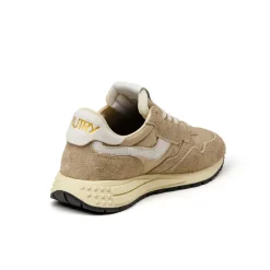 Leder Sneaker*Autry Reelwind Low W *Nylon / Hairy Suede / Cracked Leather* Wh / Wht Pep