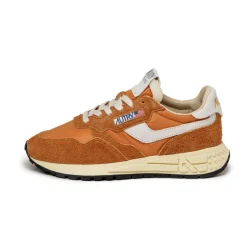 Leder Sneaker*Autry Reelwind Low W *Nylon / Hairy Suede / Cracked Leather* White / Amberg