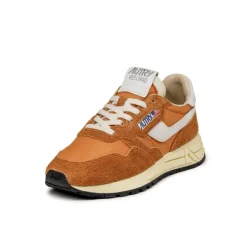 Leder Sneaker*Autry Reelwind Low W *Nylon / Hairy Suede / Cracked Leather* White / Amberg
