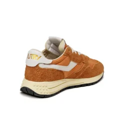 Leder Sneaker*Autry Reelwind Low W *Nylon / Hairy Suede / Cracked Leather* White / Amberg