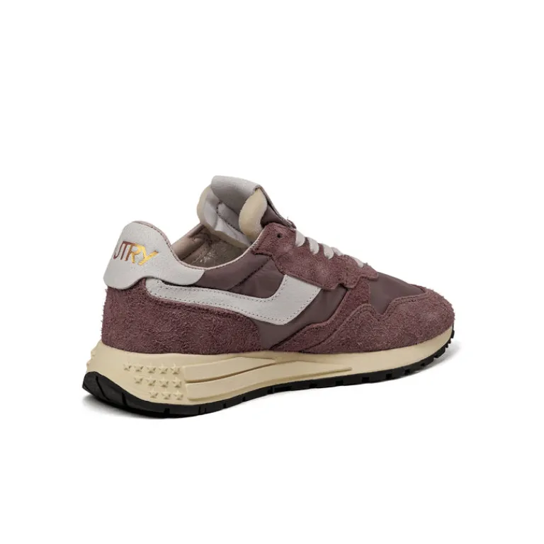 Leder Sneaker|Weiße Sneaker*Autry Reelwind Low W *Nylon / Cracked Leather* White / Tearose