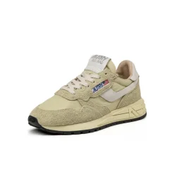 Leder Sneaker|Weiße Sneaker*Autry Reelwind Low W *Nylon / Cracked Leather* White / Hay
