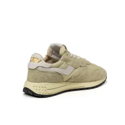 Leder Sneaker|Weiße Sneaker*Autry Reelwind Low W *Nylon / Cracked Leather* White / Hay