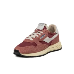 Leder Sneaker|Weiße Sneaker*Autry Reelwind Low W *Nylon / Cracked Leather* White / Hotsauce