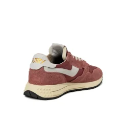 Leder Sneaker|Weiße Sneaker*Autry Reelwind Low W *Nylon / Cracked Leather* White / Hotsauce