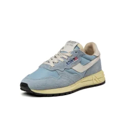Leder Sneaker|Weiße Sneaker*Autry Reelwind Low W *Nylon / Cracked Leather* White / Celblu