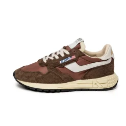 Leder Sneaker*Autry Reelwind Low W *Nylon / Hairy Suede / Cracked Leather* White / Ebony