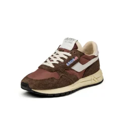 Leder Sneaker*Autry Reelwind Low W *Nylon / Hairy Suede / Cracked Leather* White / Ebony