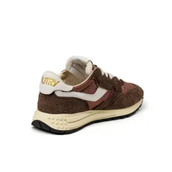 Leder Sneaker*Autry Reelwind Low W *Nylon / Hairy Suede / Cracked Leather* White / Ebony
