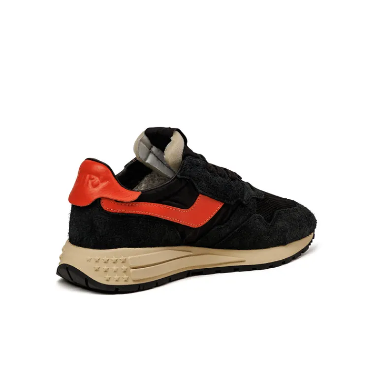 Leder Sneaker|Retro Runner*Autry Reelwind Low W *Suede / Net* Black / Orange