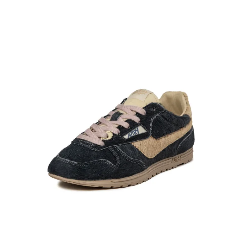 Leder Sneaker|Terrace Casual Sneaker*Autry Windspin W *Pony / Nylon* Grey / Ivory