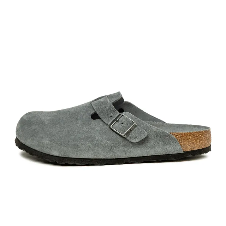 Mules & Slides|Leder Sneaker*Birkenstock Boston Basalt Gray Tonal