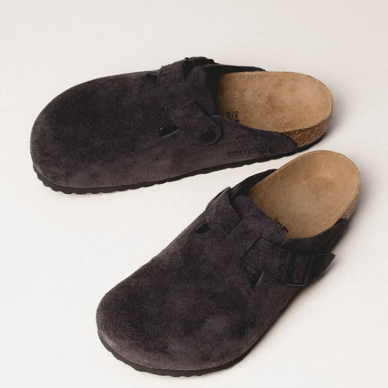 Leder Sneaker|Mules & Slides*Birkenstock Boston Velvet Grey