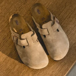 Leder Sneaker|Mules & Slides*Birkenstock Boston Taupe