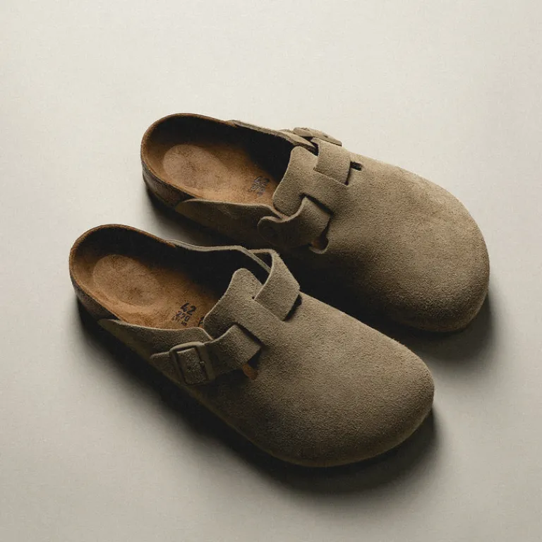Leder Sneaker|Mules & Slides*Birkenstock Boston VL Faded Khaki