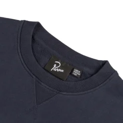 Crewnecks*By Parra Water Wave Logo Crew Neck Sweatshirt Navy Blue