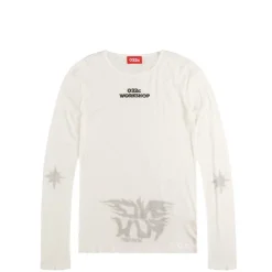 T-Shirts*032c 'Black Sun' Fine Rib Longsleeve Soft White