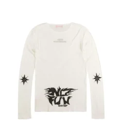 T-Shirts*032c 'Black Sun' Fine Rib Longsleeve Soft White