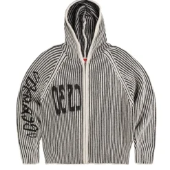 Knitwear*032c ''Crusader'' Hooded Knit Black / White
