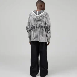 Knitwear*032c ''Crusader'' Hooded Knit Black / White