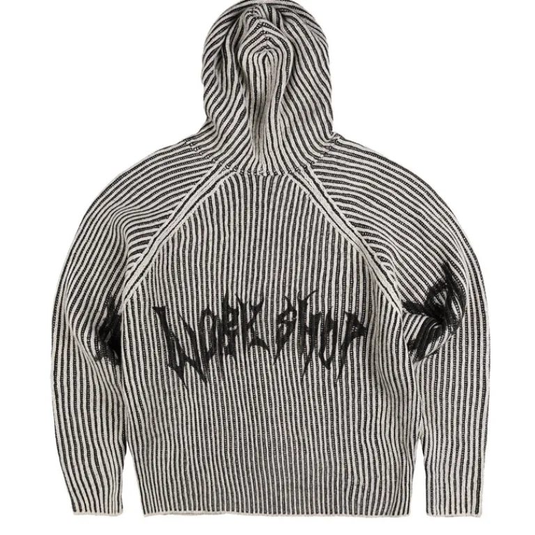 Knitwear*032c ''Crusader'' Hooded Knit Black / White