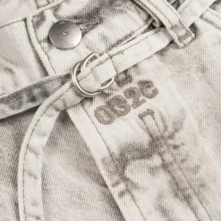 Hosen*032c 'Down To Earth' Wide Leg Jeans Washed Grey / White
