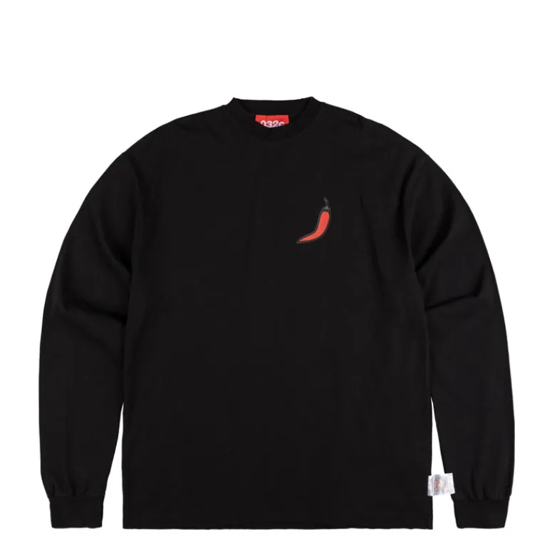 T-Shirts*032c ''Office Fruit'' Oversized Longsleeve Washed Black