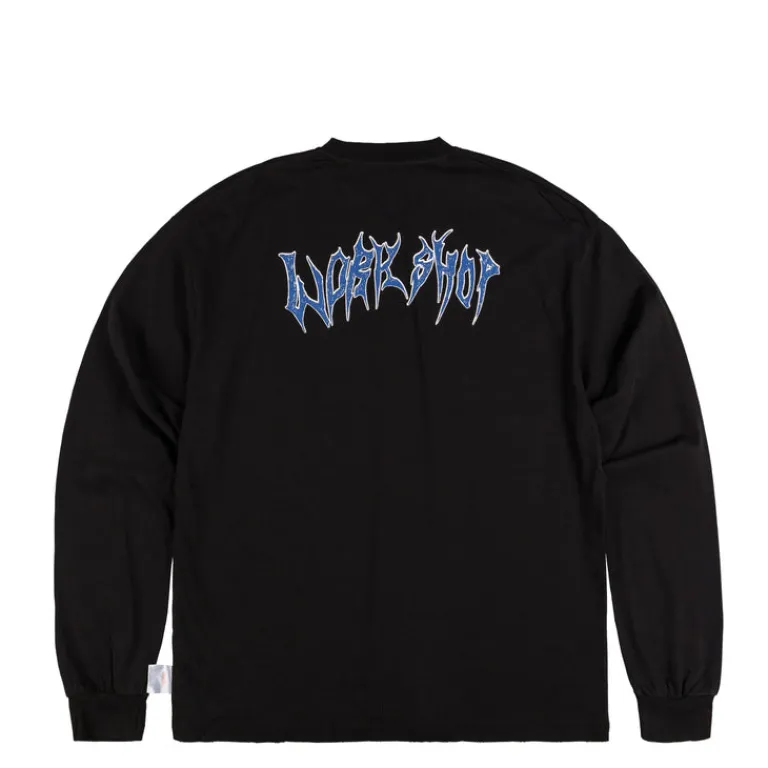 T-Shirts*032c ''Office Fruit'' Oversized Longsleeve Washed Black