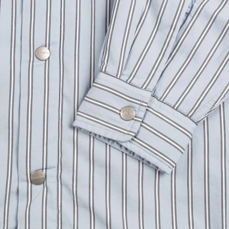 Jacken*Carhartt WIP Grimsby Shirt Jac Grimsby Stripe / Blue Fog