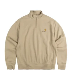 Crewnecks*Carhartt WIP Half Zip American Script Sweat Fleur De Sel