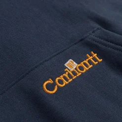 Hoodies*Carhartt WIP Hooded Label Script Sweat Blue