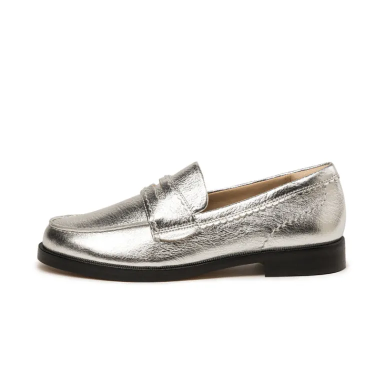 Leder Sneaker|Loafer*Clarks Straven Edge Silver Leather