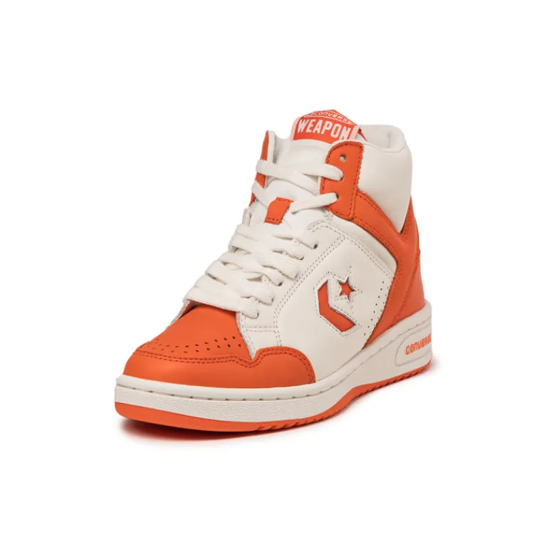 High-Top Sneaker|Leder Sneaker*Converse Weapon Mid Oange / Vintage White / Orange