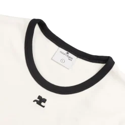 T-Shirts*Courreges Signature Contrast T-Shirt Heritage White / Navy