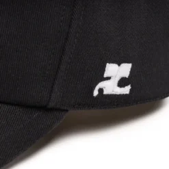 Caps & Bucket Hats*Courreges Signature Cotton Cap Black