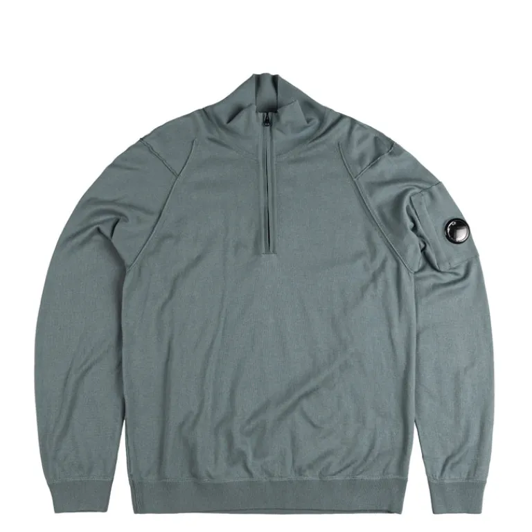 Knitwear*C.P. Company Sea Island Half Zip Lens Knit Stormy Weather