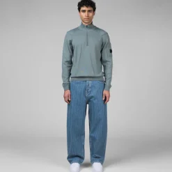 Knitwear*C.P. Company Sea Island Half Zip Lens Knit Stormy Weather