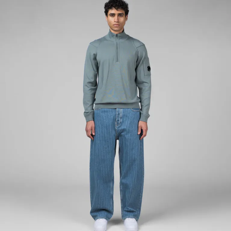 Knitwear*C.P. Company Sea Island Half Zip Lens Knit Stormy Weather