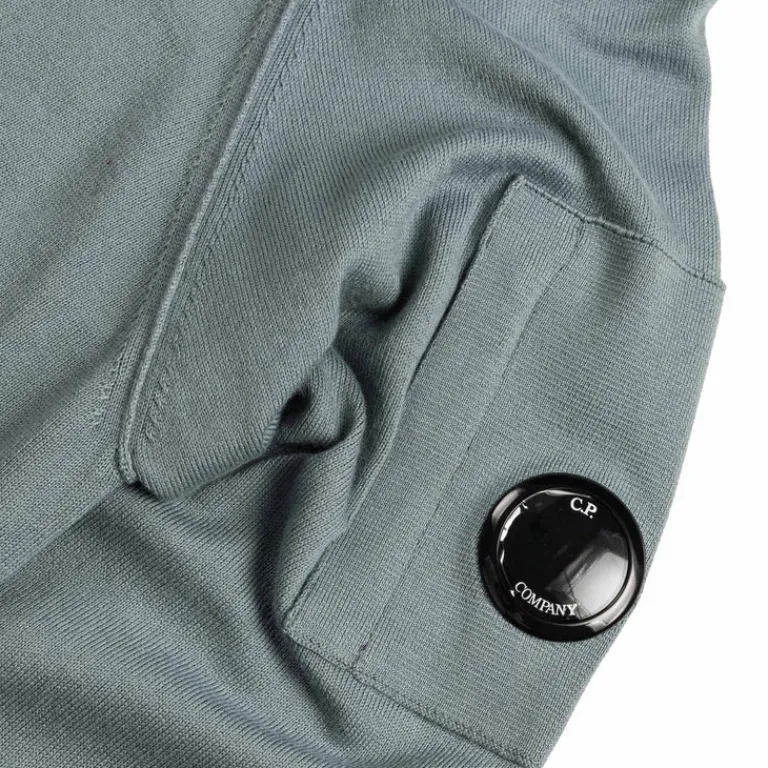 Knitwear*C.P. Company Sea Island Half Zip Lens Knit Stormy Weather