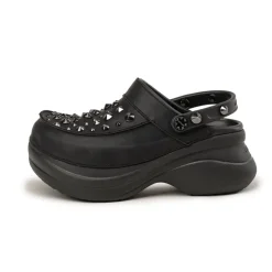 Vegane Sneaker|Plateau Sneaker*Crocs Bae Studded Clog W Black