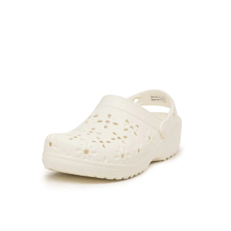 Vegane Sneaker|Mules & Slides*Crocs Classic Clog *Floral Cutout* Chalk
