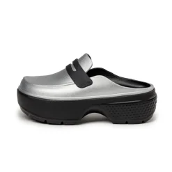 Vegane Sneaker|Loafer*Crocs Stomp Metallic Loafer Silver / Black