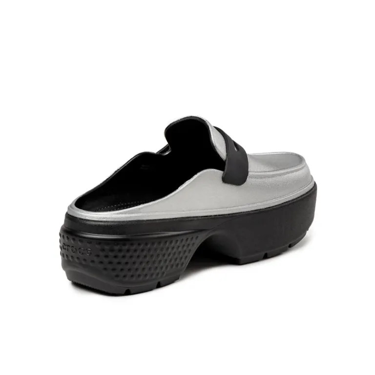 Vegane Sneaker|Loafer*Crocs Stomp Metallic Loafer Silver / Black