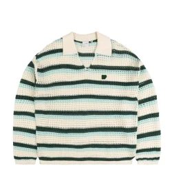 Knitwear*Daily Paper Crochet V-Neck Sweater White