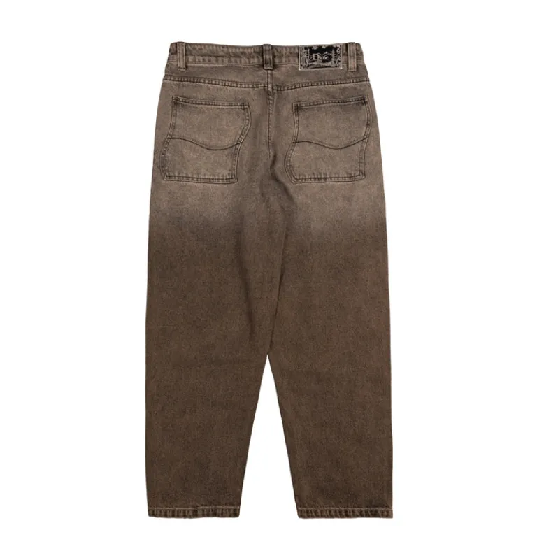 Hosen*Dime Classic Baggy Denim Pants Dipped Sandblasted Brown
