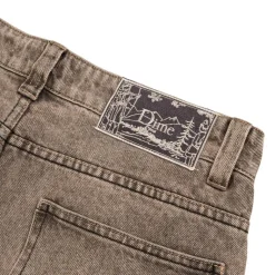 Hosen*Dime Classic Baggy Denim Pants Dipped Sandblasted Brown