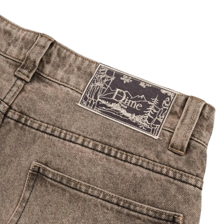Hosen*Dime Classic Baggy Denim Pants Dipped Sandblasted Brown