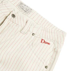 Hosen*Dime Classic Relaxed Denim Pants Warm White Striped