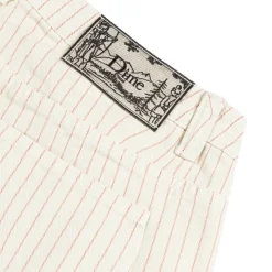 Hosen*Dime Classic Relaxed Denim Pants Warm White Striped